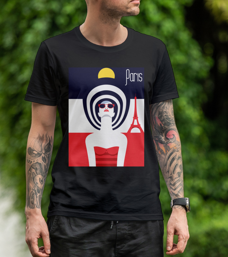 Paris Retro Chic With Eiffel Tower Elements T-Shirt
