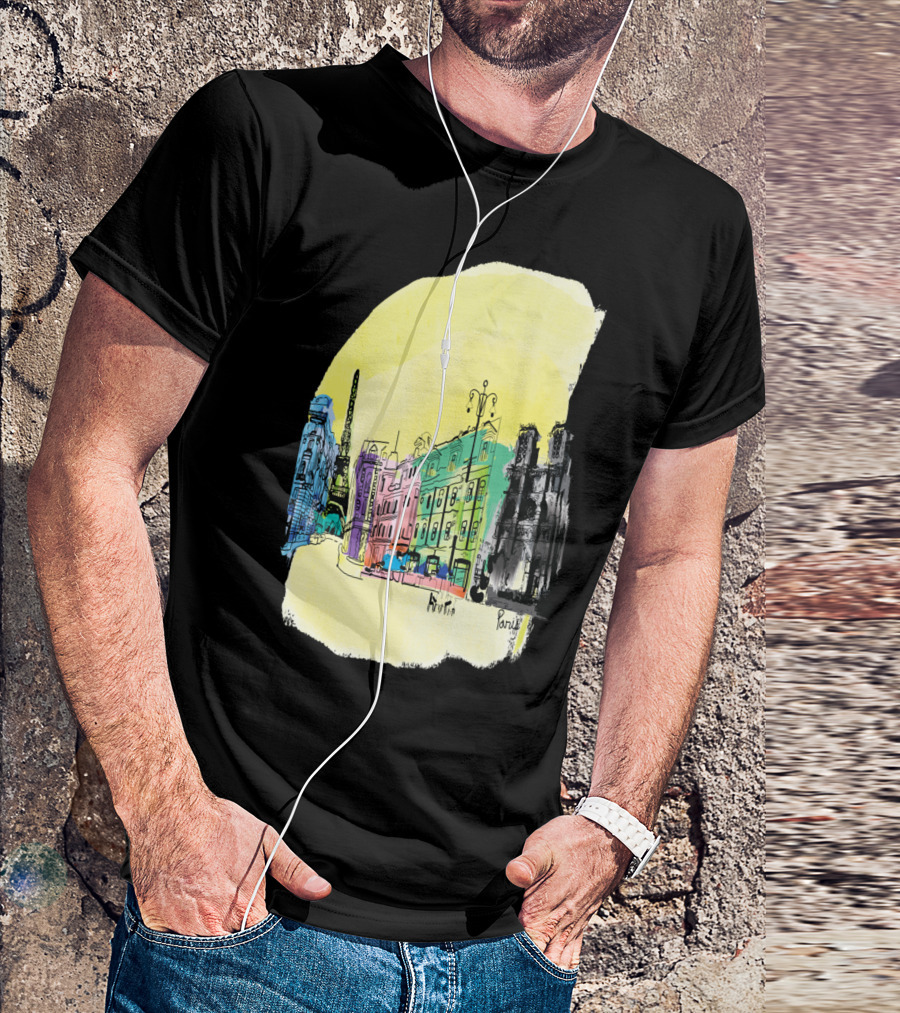 Paris Eiffel Tower Colorful Cityscape T-Shirt