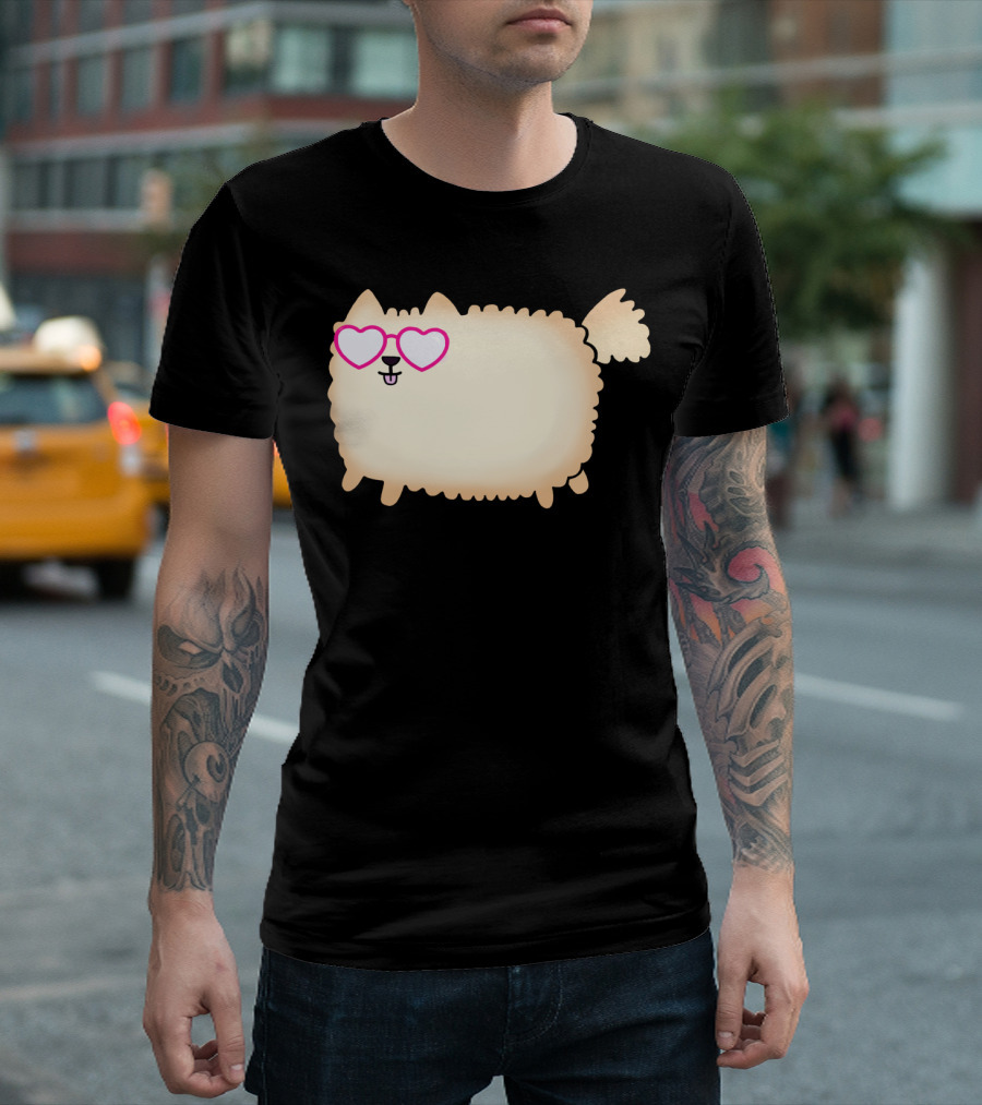 Fluffy And Fabulous Heart Sunglasses Kitty T-Shirt