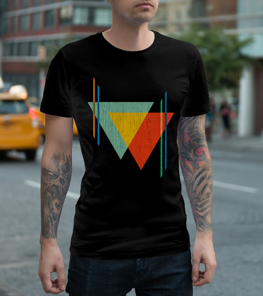 Triangles Blend Colorful Geometric Overlap T-Shirt