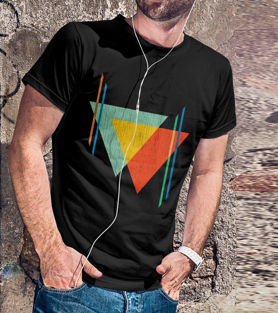 Triangles Blend Colorful Geometric Overlap T-Shirt