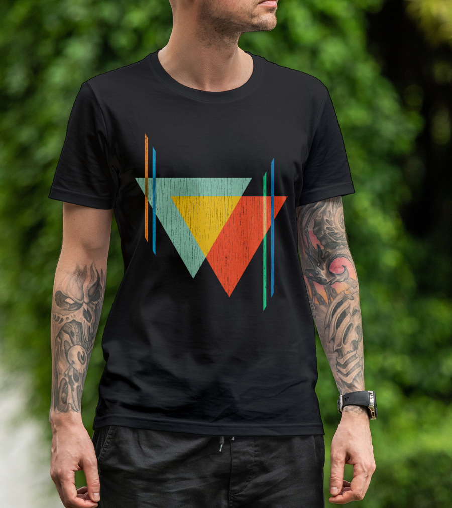 Triangles Blend Colorful Geometric Overlap T-Shirt