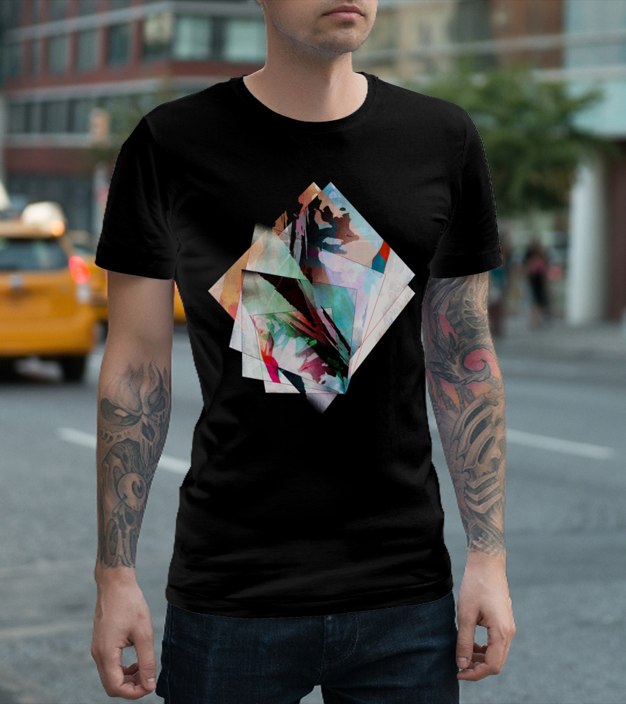 Triangular Dreams in Multicolored Abstract Layers T-Shirt