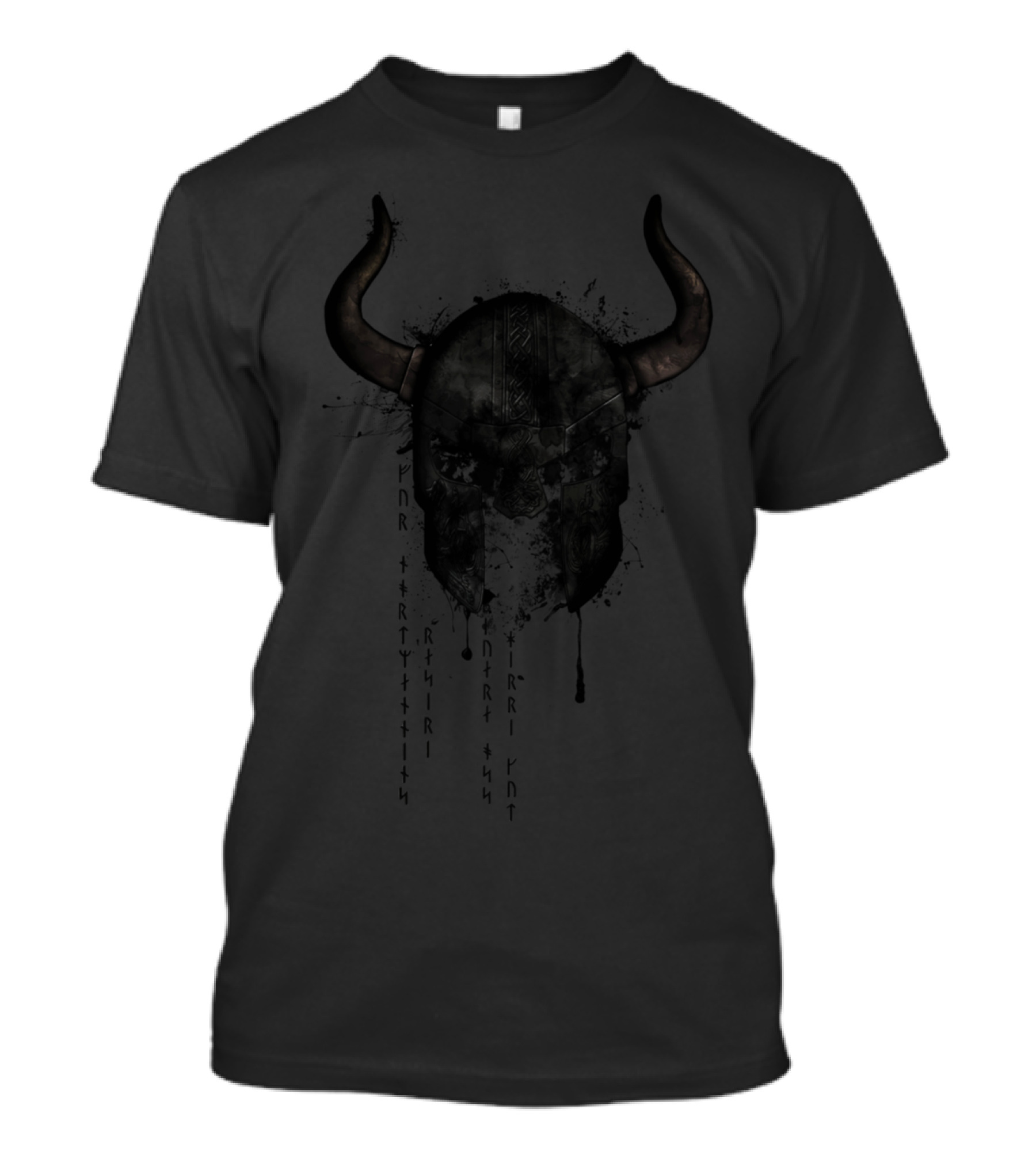 Northmen Viking Horned Skull With Ancient Runes T-Shirt