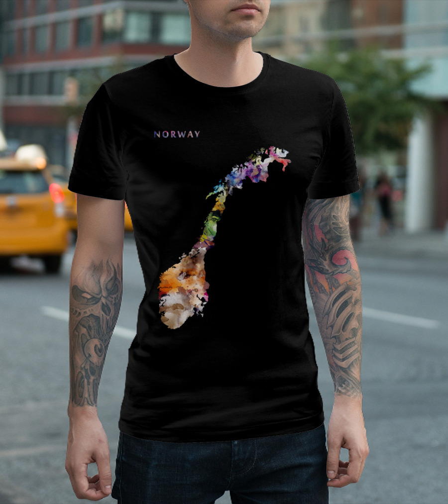 Norway Colorful Map T-Shirt
