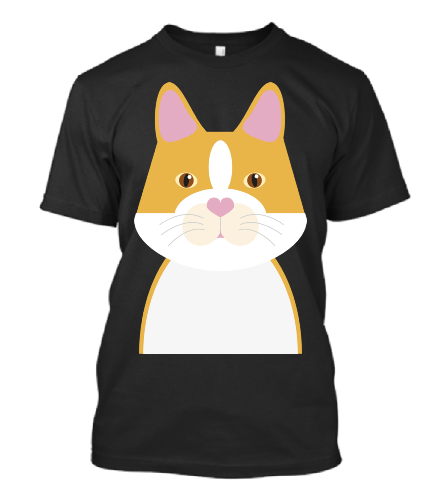 Yellow Cat With Pink Nose And Whiskers T-Shirt