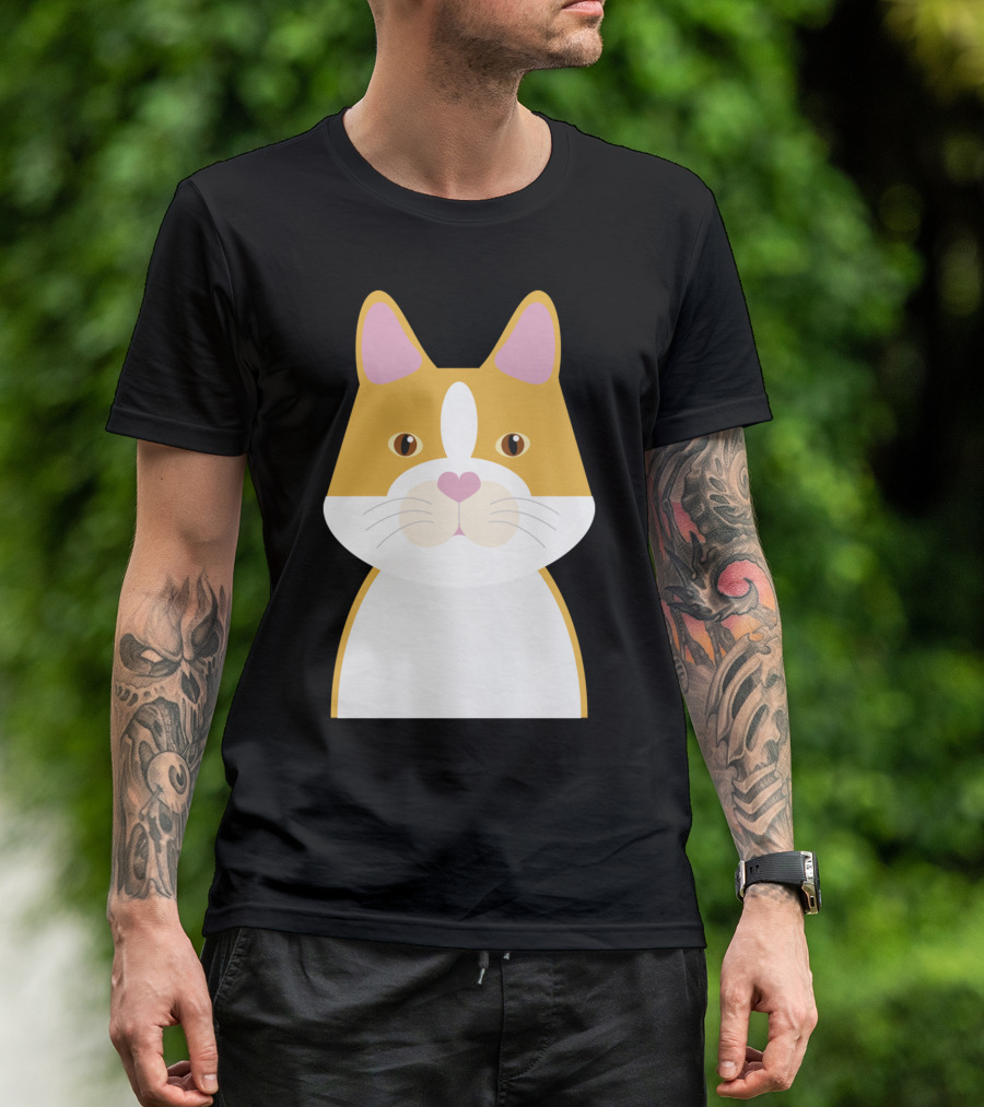 Yellow Cat With Pink Nose And Whiskers T-Shirt