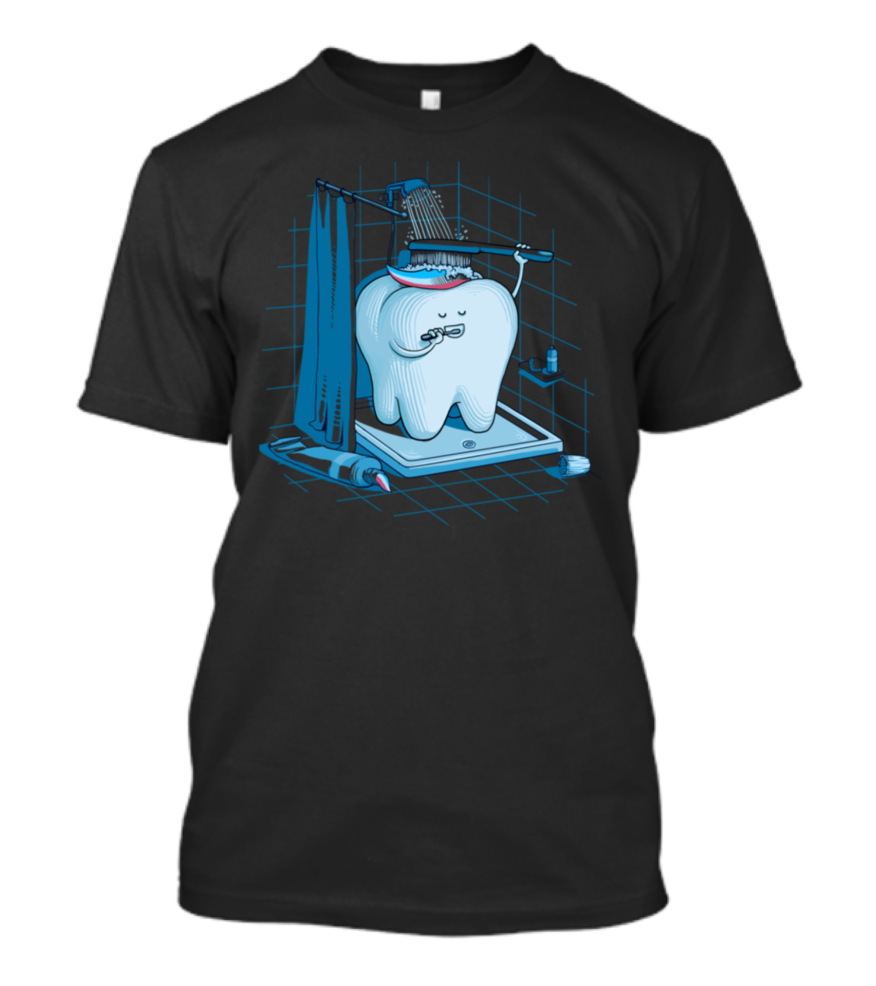 Tooth Brushing Under Shower With Toothpaste And Brush T-Shirt