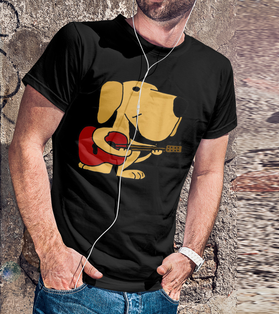 Yellow Labrador Retriever Puppy Playing Guitar T-Shirt