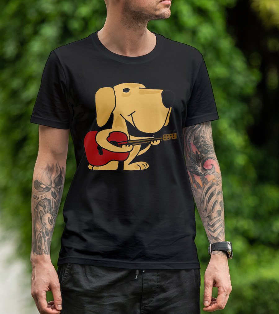 Yellow Labrador Retriever Puppy Playing Guitar T-Shirt