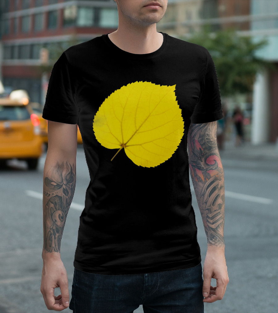 Yellow Linden Leaf Simple Sti T-Shirt