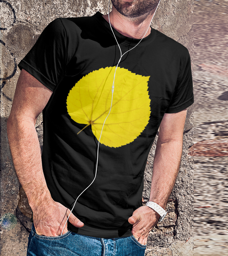 Yellow Linden Leaf Simple Sti T-Shirt