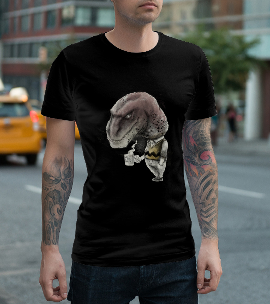 Not A Tea Person Dinosaur with Mug T-Shirt