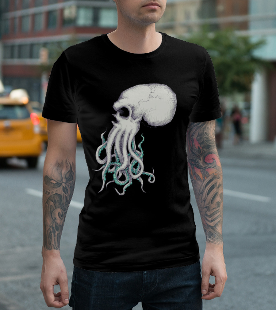 Skull Of Cthulhu Tentacle Creature Fantasy T-Shirt