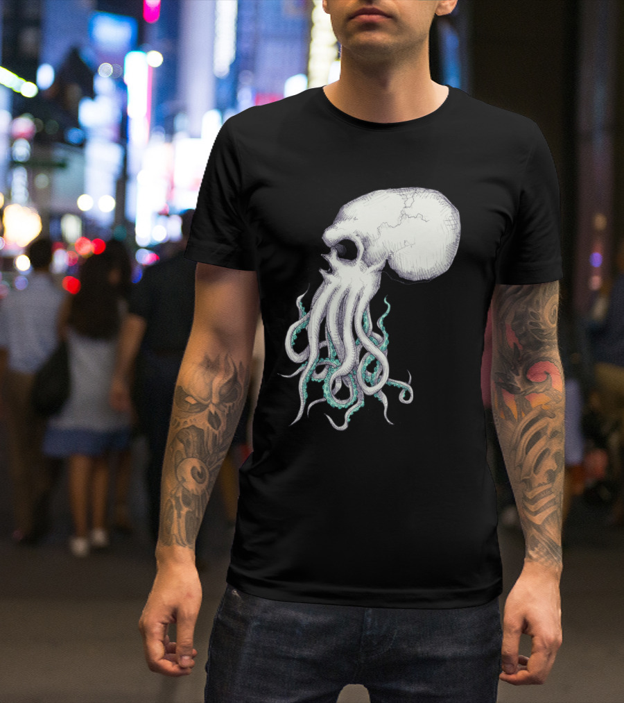 Skull Of Cthulhu Tentacle Creature Fantasy T-Shirt