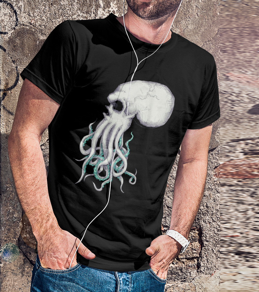 Skull Of Cthulhu Tentacle Creature Fantasy T-Shirt