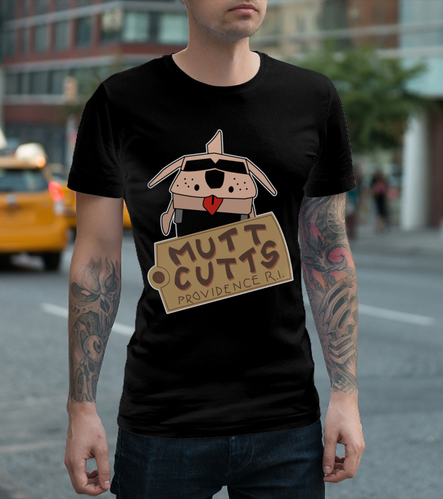 Mutt Cutts Providence Rhode Island Cartoon Dog Tag T-Shirt