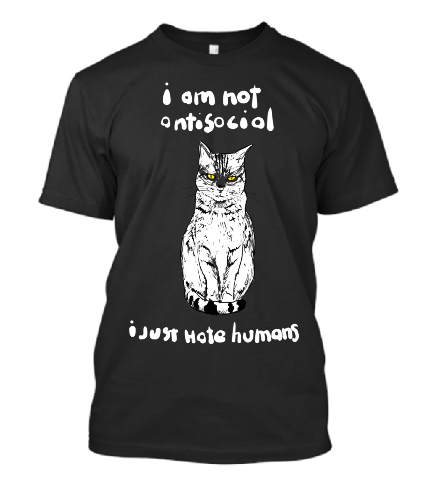 I Am Not Antisocial I Just Hate Humans Cat T-Shirt