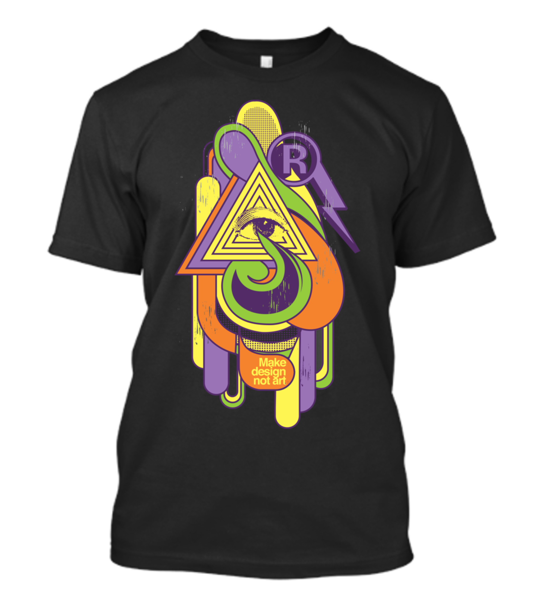 Make Design Not Art Versus Eye Pyramid Retro Elements T-Shirt