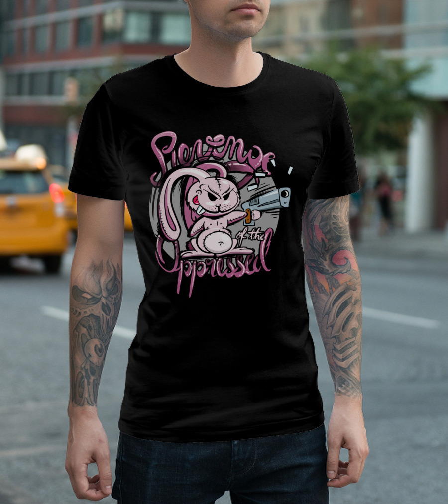 Revenge of the Oppressed Angry Rabbit with Gun T-Shirt