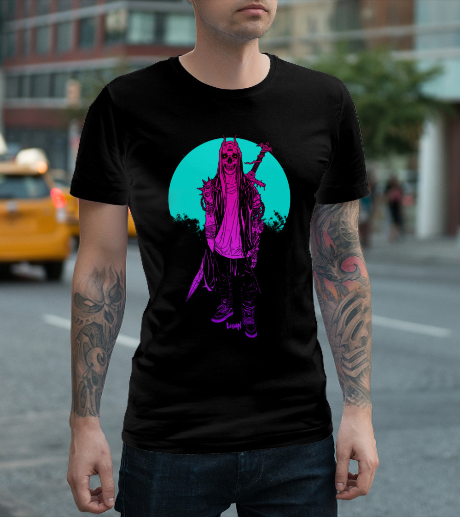 Nothing More Than A Machine Neon Cyberpunk Warrior T-Shirt