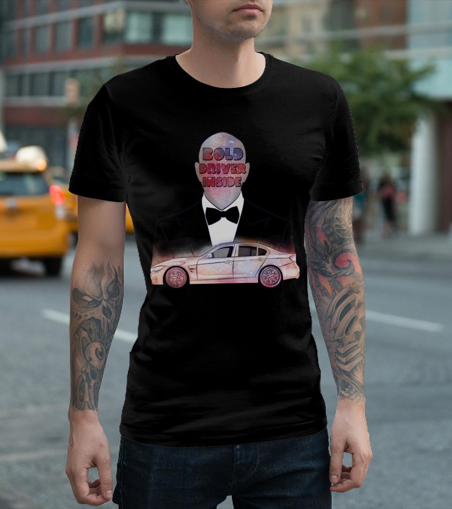 Bold Driver Inside TripleTees Car Silhouette Galaxy Tuxedo T-Shirt