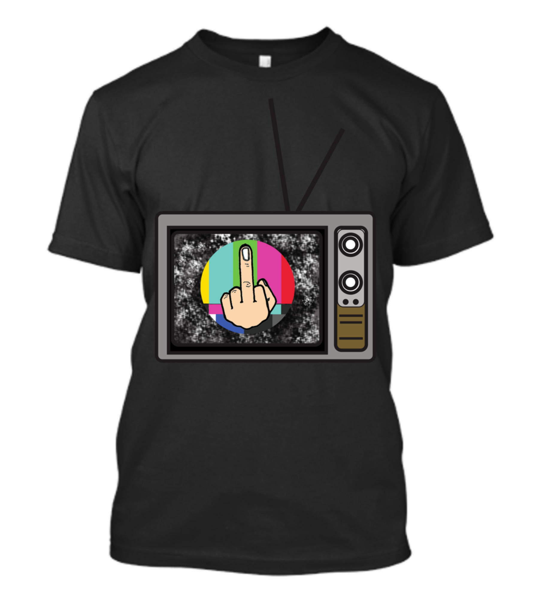 Nothing To Watch On TV Static Finger Test T-Shirt
