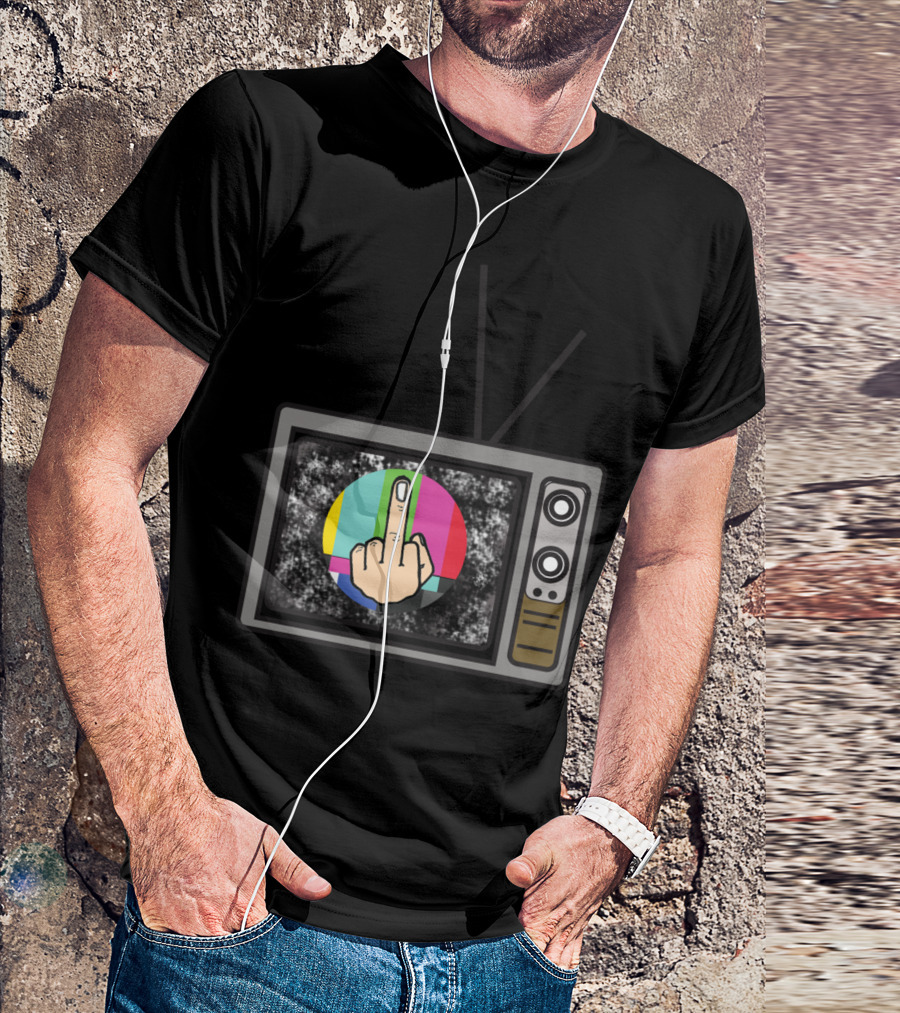 Nothing To Watch On TV Static Finger Test T-Shirt