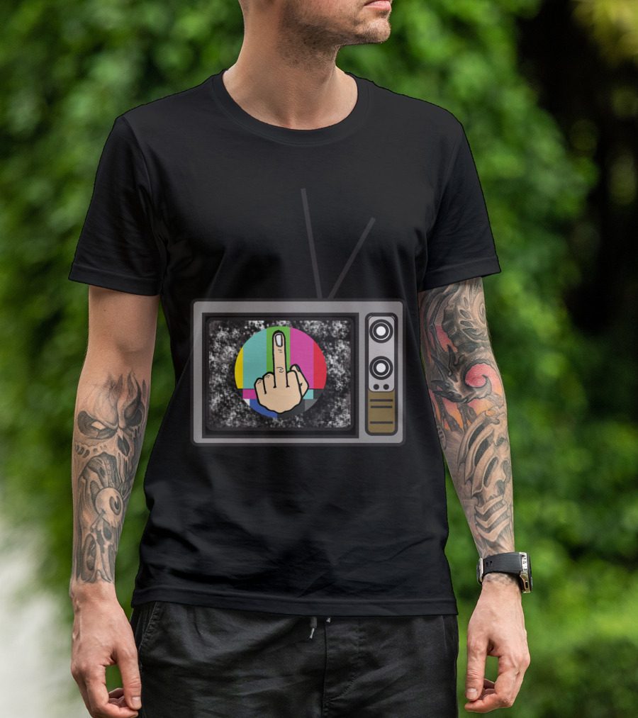 Nothing To Watch On TV Static Finger Test T-Shirt
