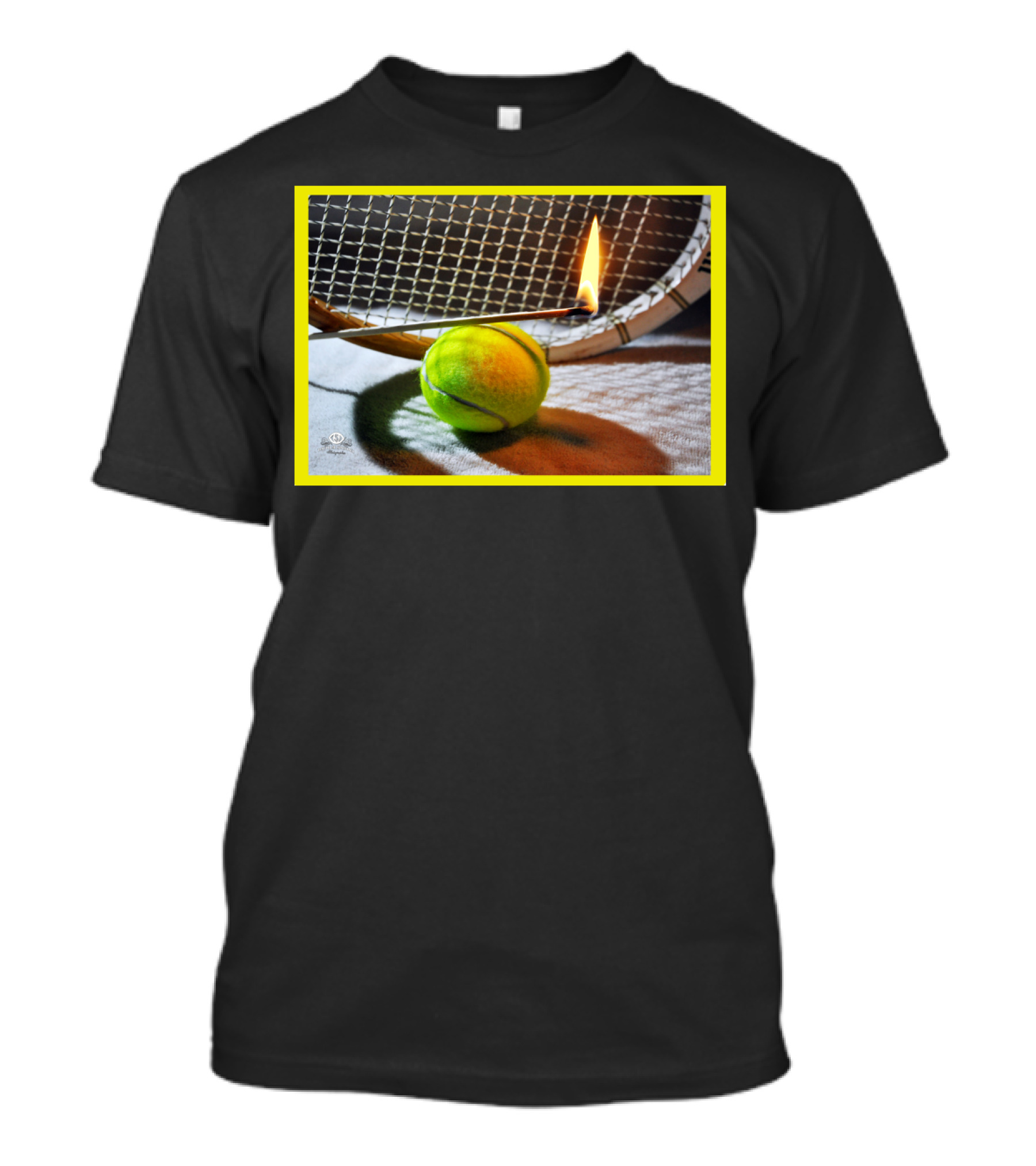 Tennis Match Striking Flame Racket And Ball T-Shirt