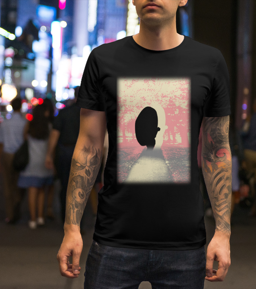 Pastel Tone And Black Shadow Forest Path Contrast T-Shirt