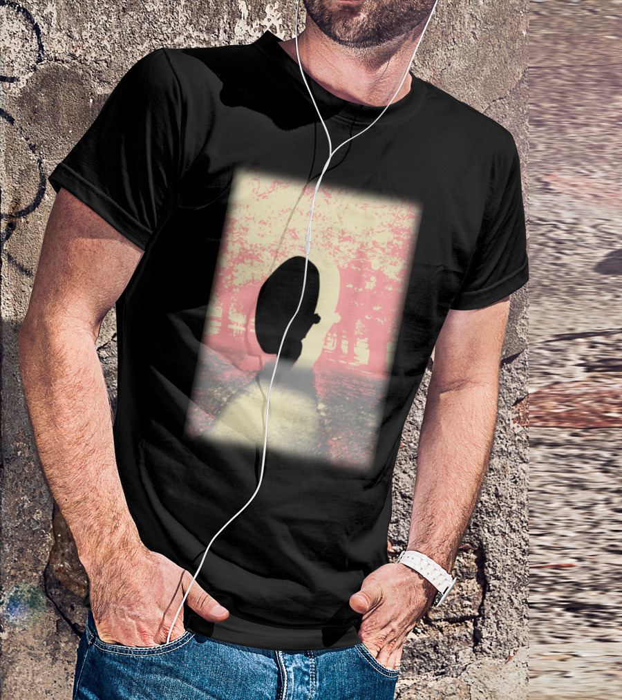 Pastel Tone And Black Shadow Forest Path Contrast T-Shirt