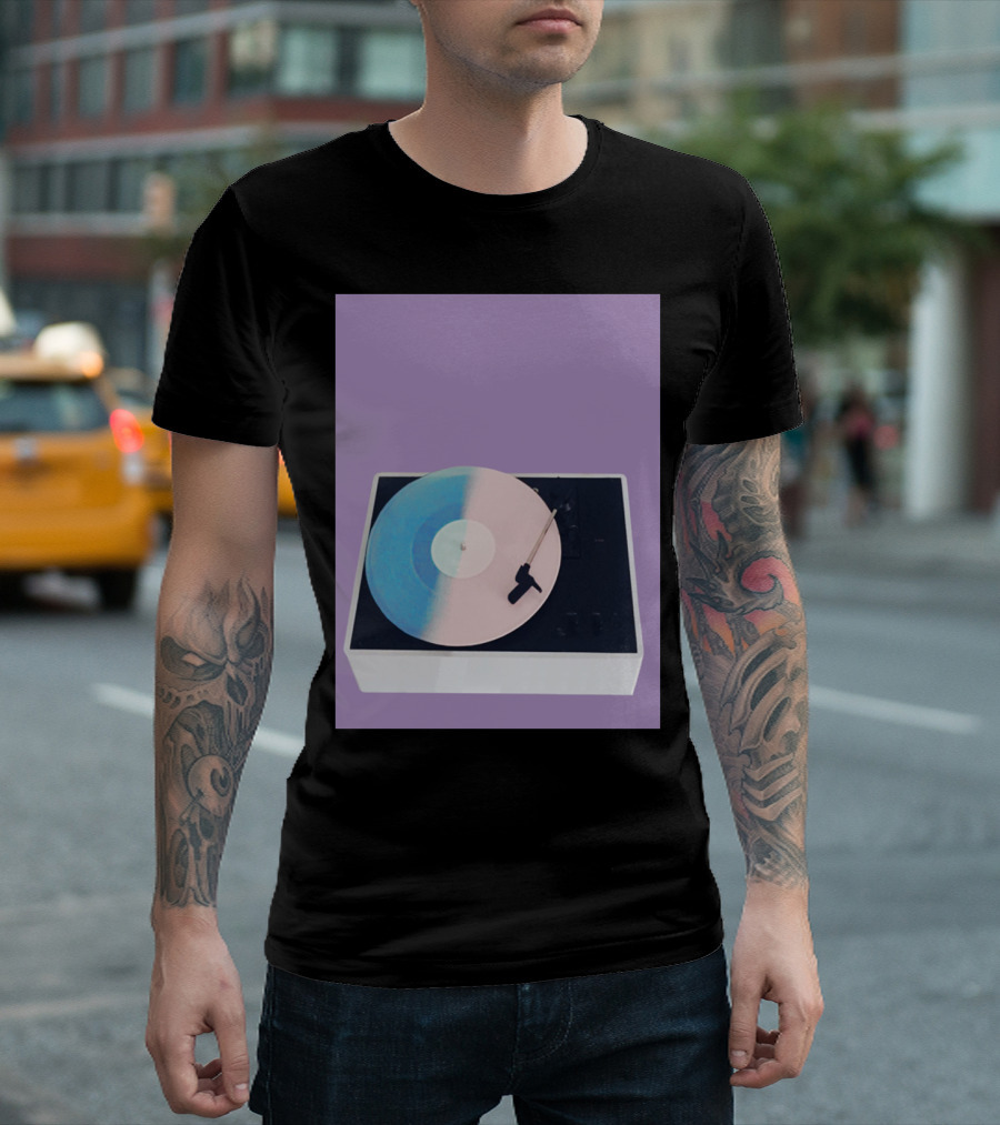 Pastel Vintage Record Player on Lavender Background T-Shirt