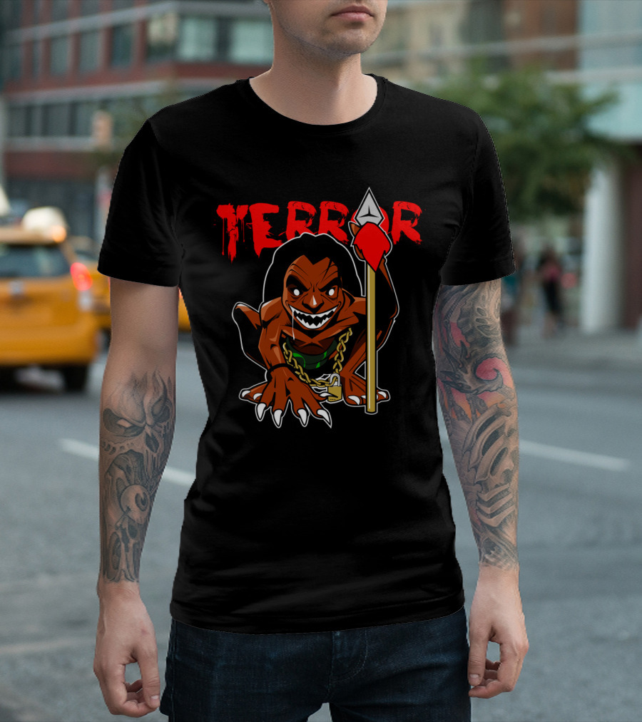 Terror Doll Creepy Cartoon Character With Spear T-Shirt