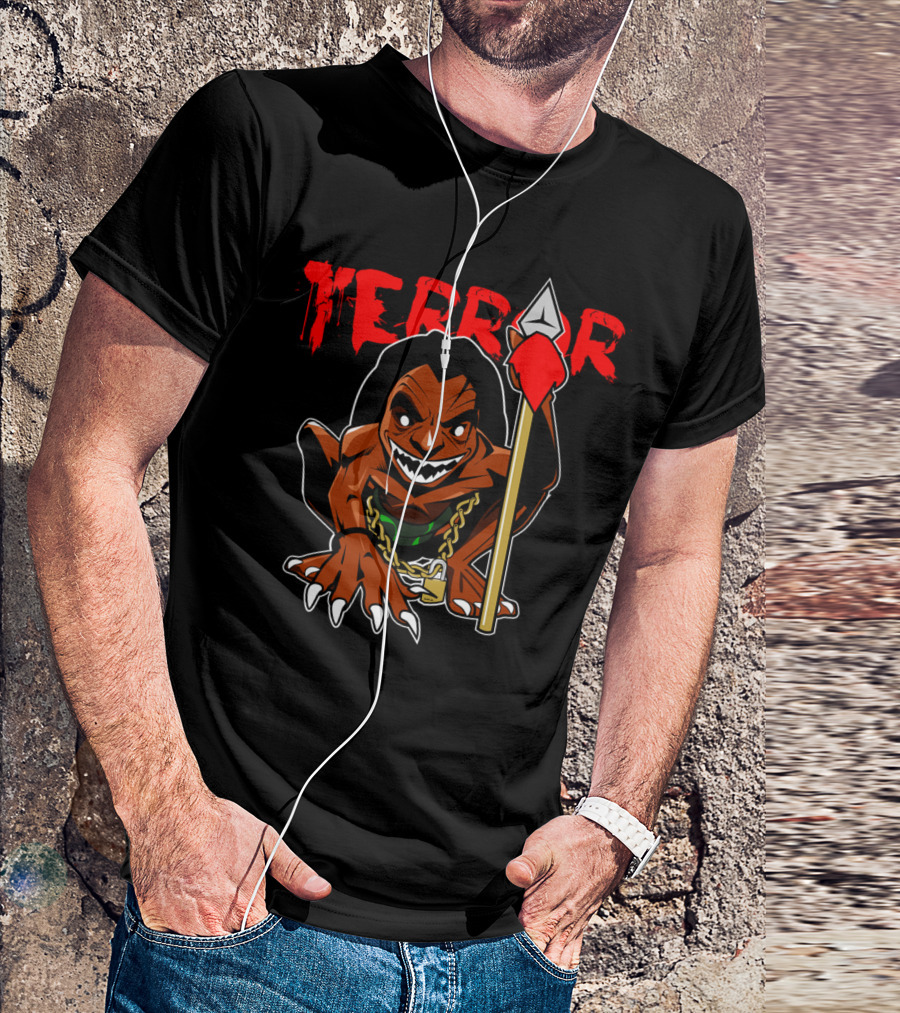 Terror Doll Creepy Cartoon Character With Spear T-Shirt