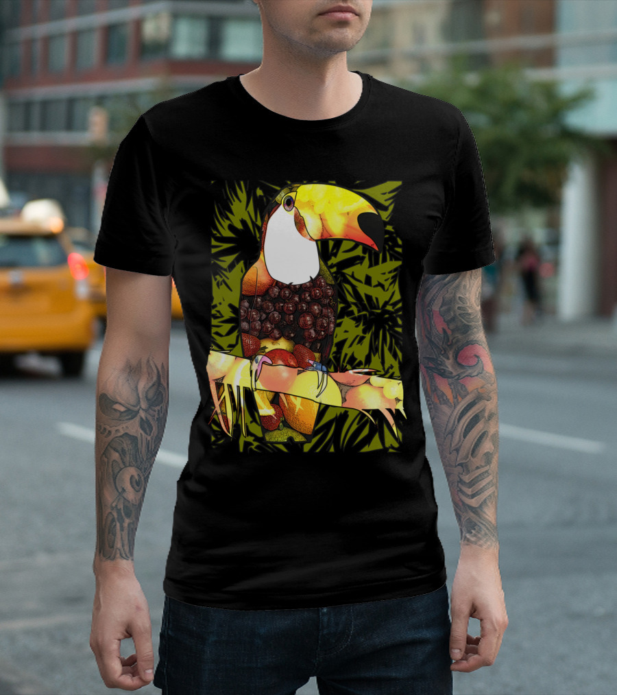 Tropic Toucan Bird and Fruit Palms T-Shirt