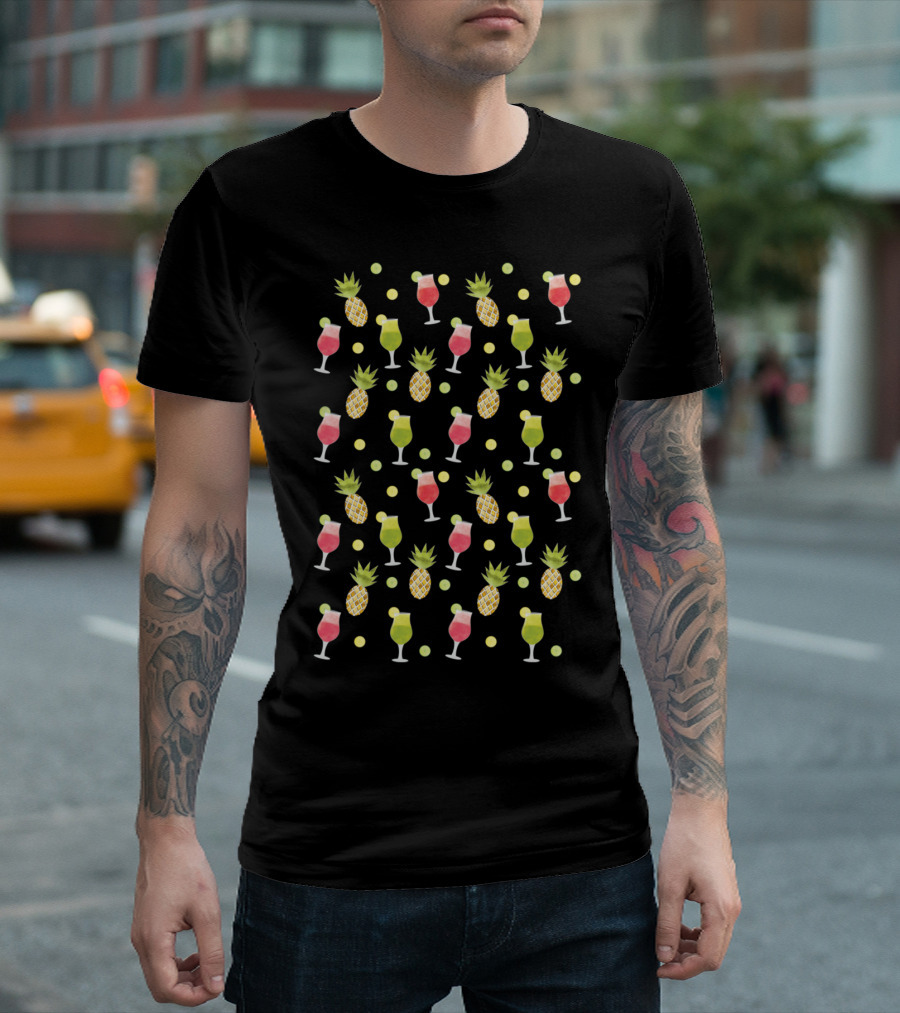 Tropical Pineapple and Cocktail T-Shirt