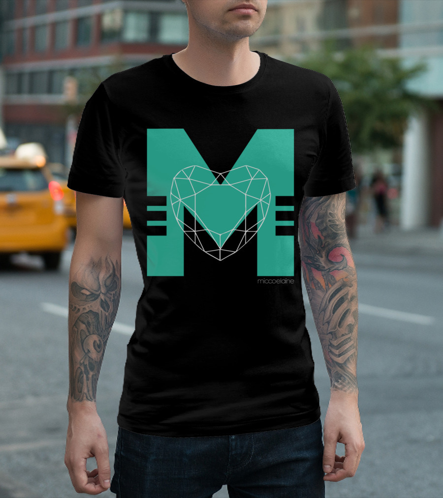 Diamond Heart Geometric M by Miccoelaine T-Shirt