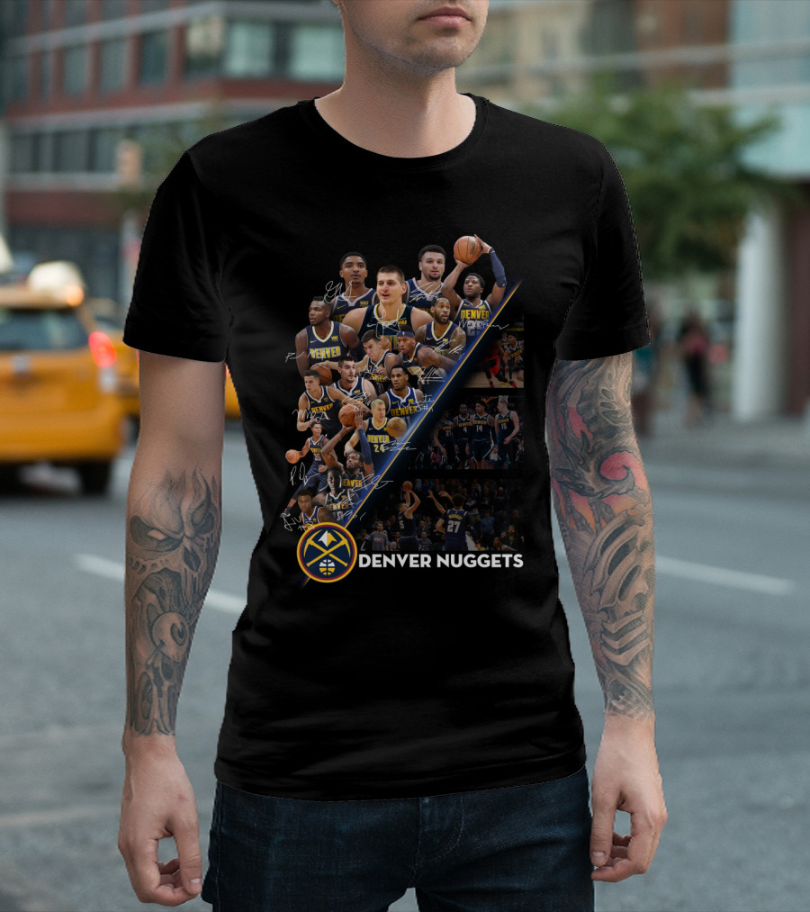 DENVER NUGGETS TEAM PLAYERS SIGNATURES AND LOGO COLLECTION T-Shirt