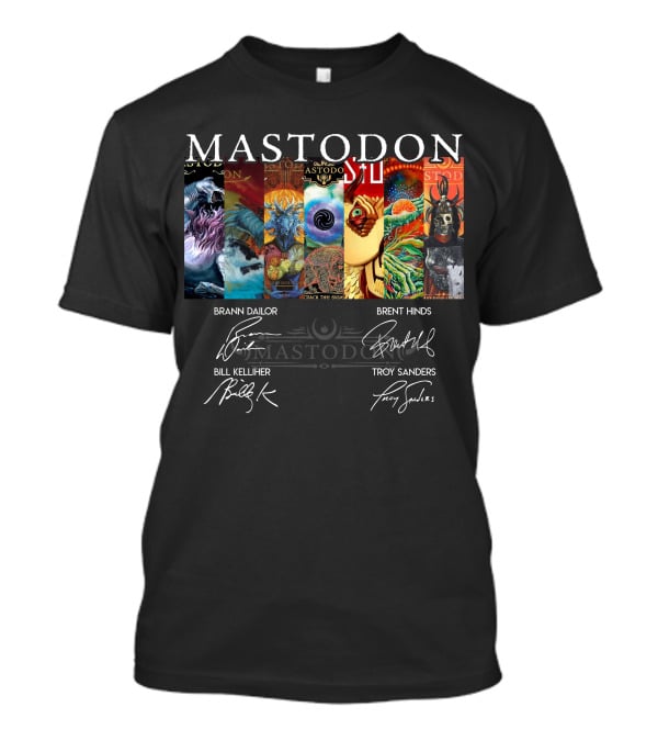 Mastodon Signed Album Art Brann Dailor Brent Hinds Bill Kelliher Troy Sanders T-Shirt