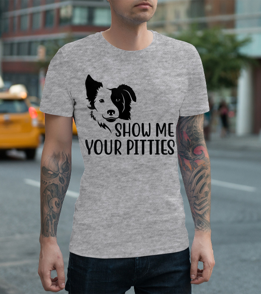 Show Me Your Pitties Dog Face Silhouette T-Shirt