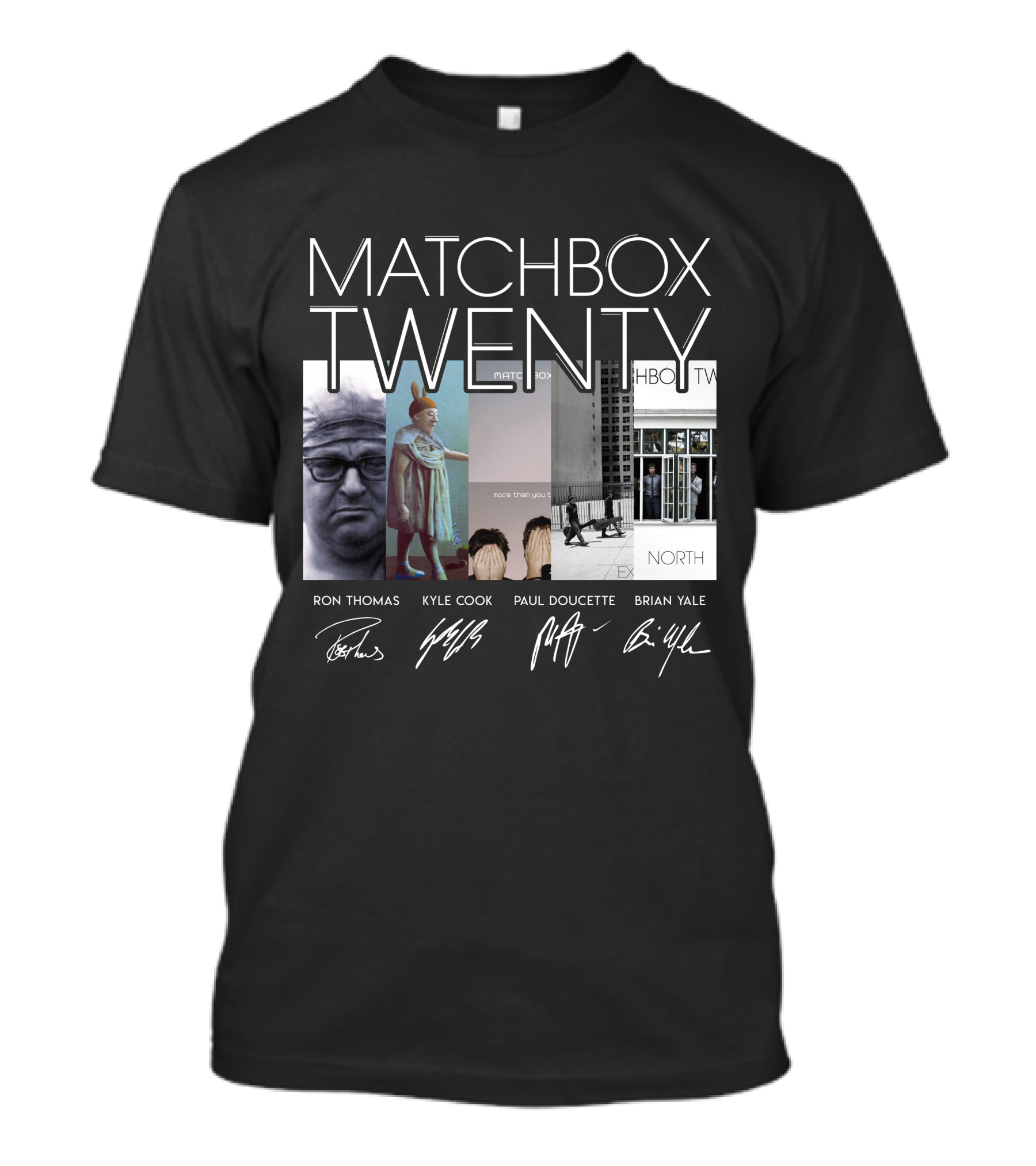 Matchbox Twenty More Than You Think You Are North Albums Signatures Ron Thomas Kyle Cook Paul Doucette Brian Yale T-Shirt