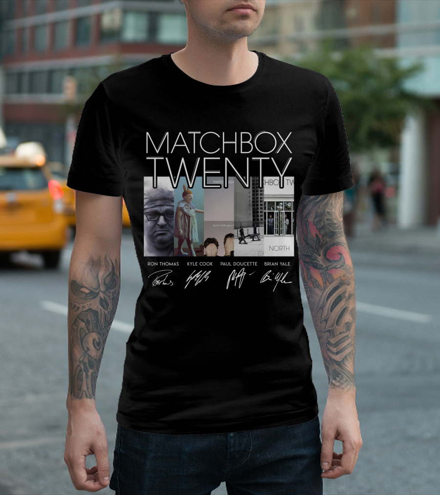 Matchbox Twenty More Than You Think You Are North Albums Signatures Ron Thomas Kyle Cook Paul Doucette Brian Yale T-Shirt