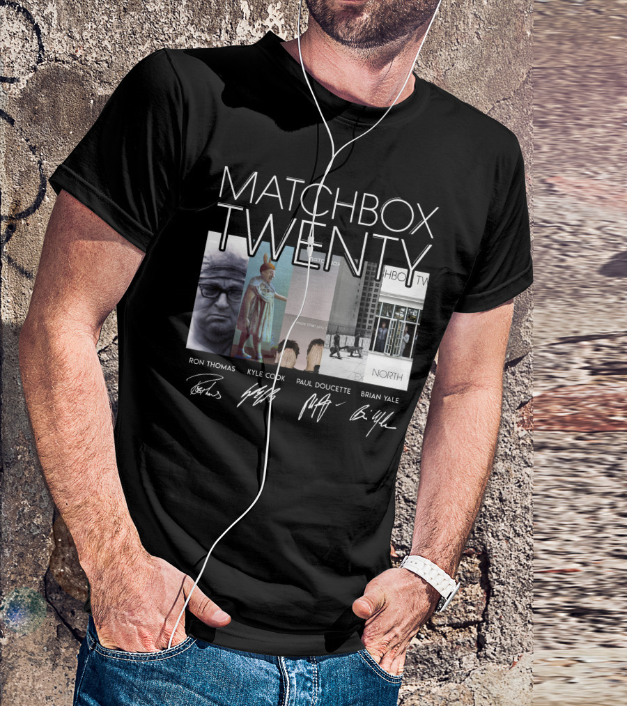 Matchbox Twenty More Than You Think You Are North Albums Signatures Ron Thomas Kyle Cook Paul Doucette Brian Yale T-Shirt