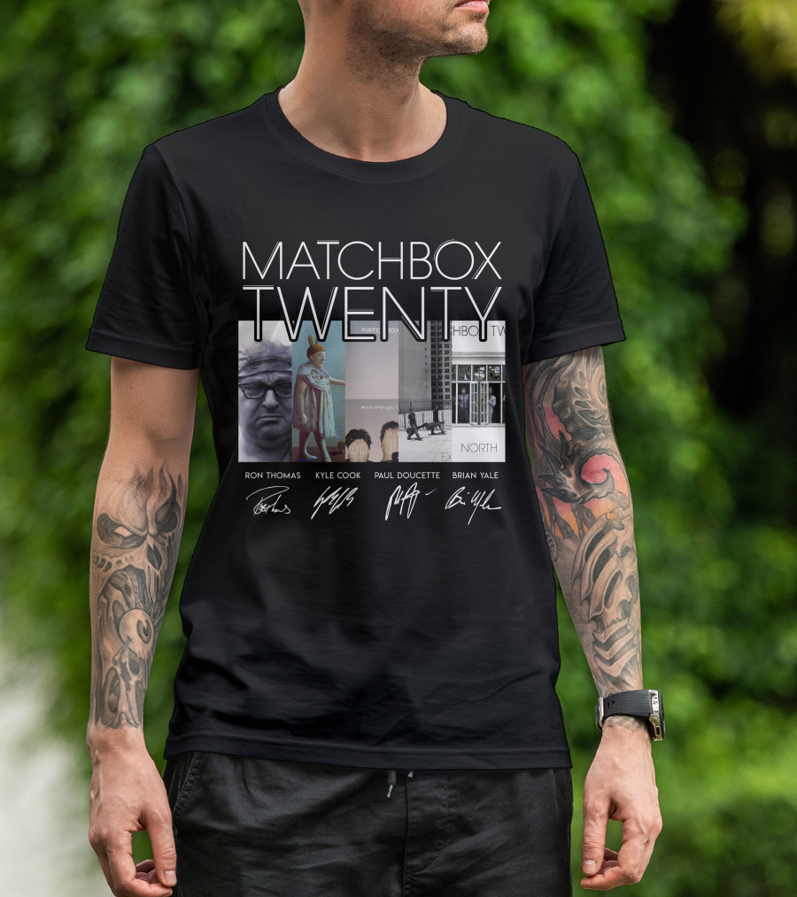 Matchbox Twenty More Than You Think You Are North Albums Signatures Ron Thomas Kyle Cook Paul Doucette Brian Yale T-Shirt