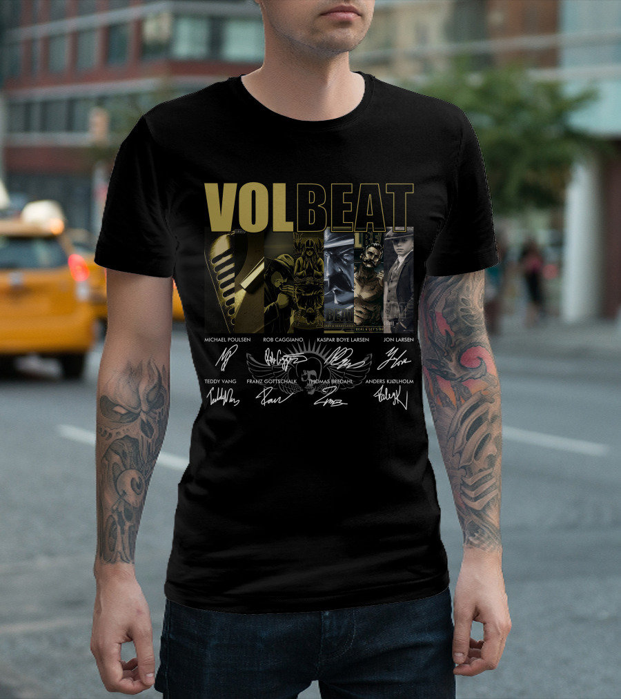 Volbeat Michael Poulsen Rob Caggiano Kaspar Boye Larsen Jon Larsen Teddy Vang Franz Gottschalk Thomas Bredahl Anders Kjølholm T-Shirt