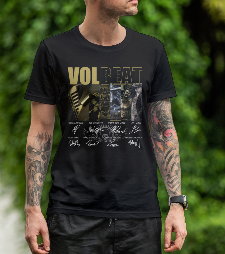 Volbeat Michael Poulsen Rob Caggiano Kaspar Boye Larsen Jon Larsen Teddy Vang Franz Gottschalk Thomas Bredahl Anders Kjølholm T-Shirt