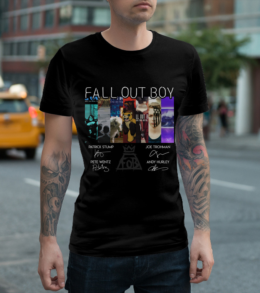 Fall Out Boy Signed Album Cover Foil Poster T-Shirt