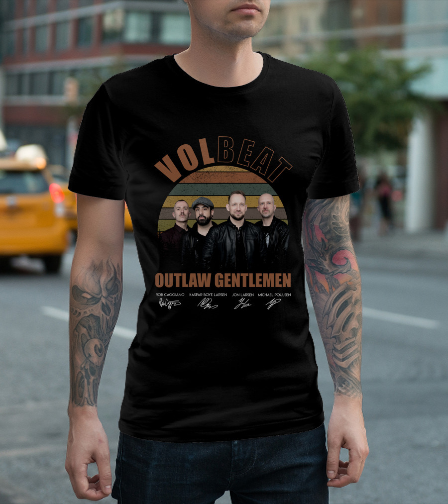 Volbeat Outlaw Gentlemen Rob Caggiano Kaspar Boye Larsen Jon Larsen Michael Poulsen T-Shirt
