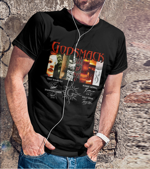 Godsmack Iv Tony Rombola Robbie Merrill Shannon Larkin Sully Erna Signatures T-Shirt